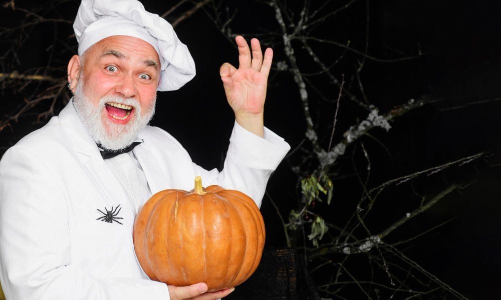 La calabaza en la cocina de Halloween